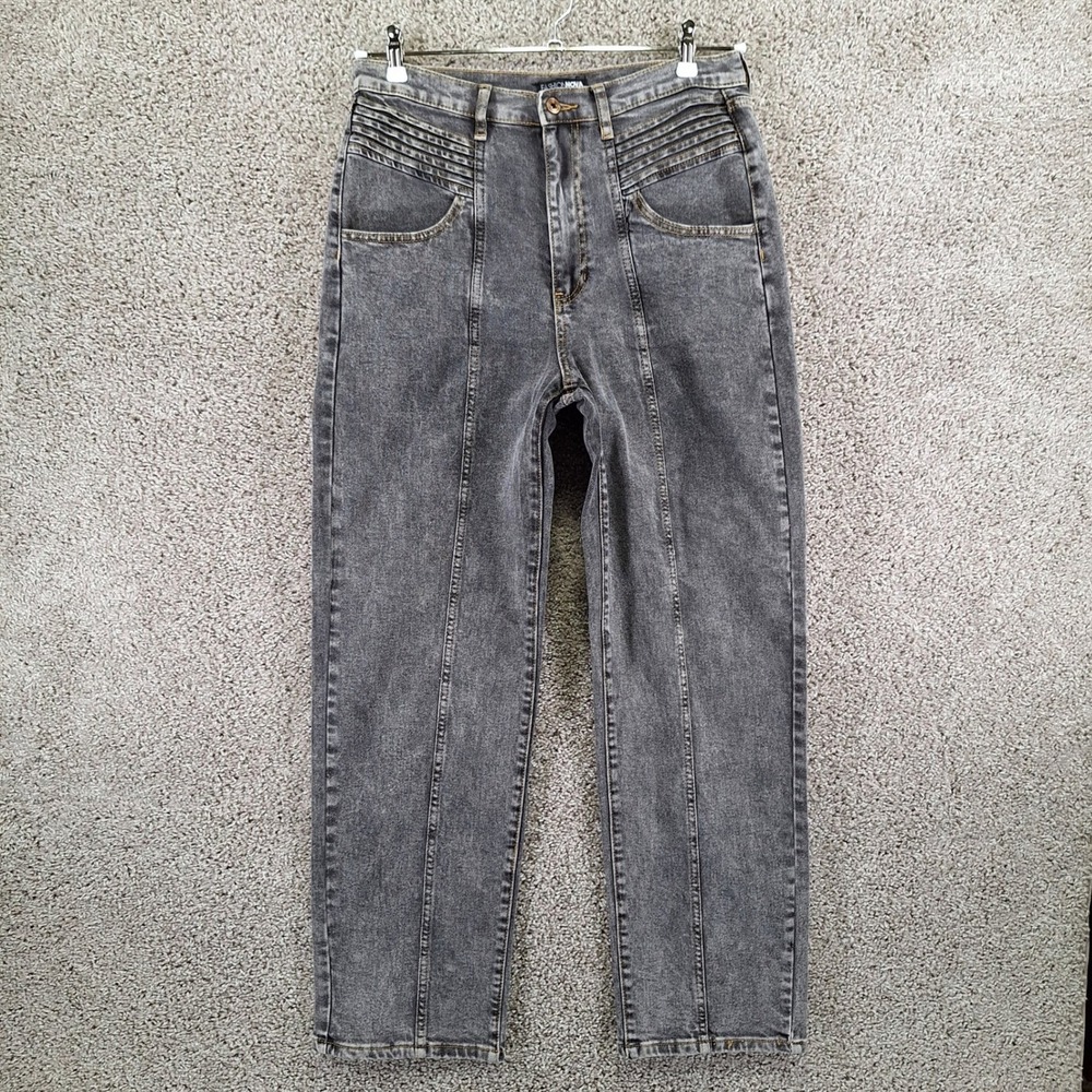 Fashion Nova Jeans Womens 9 (Fits 32x29.5) Dark Wash Seam Detail Moto Streetwear